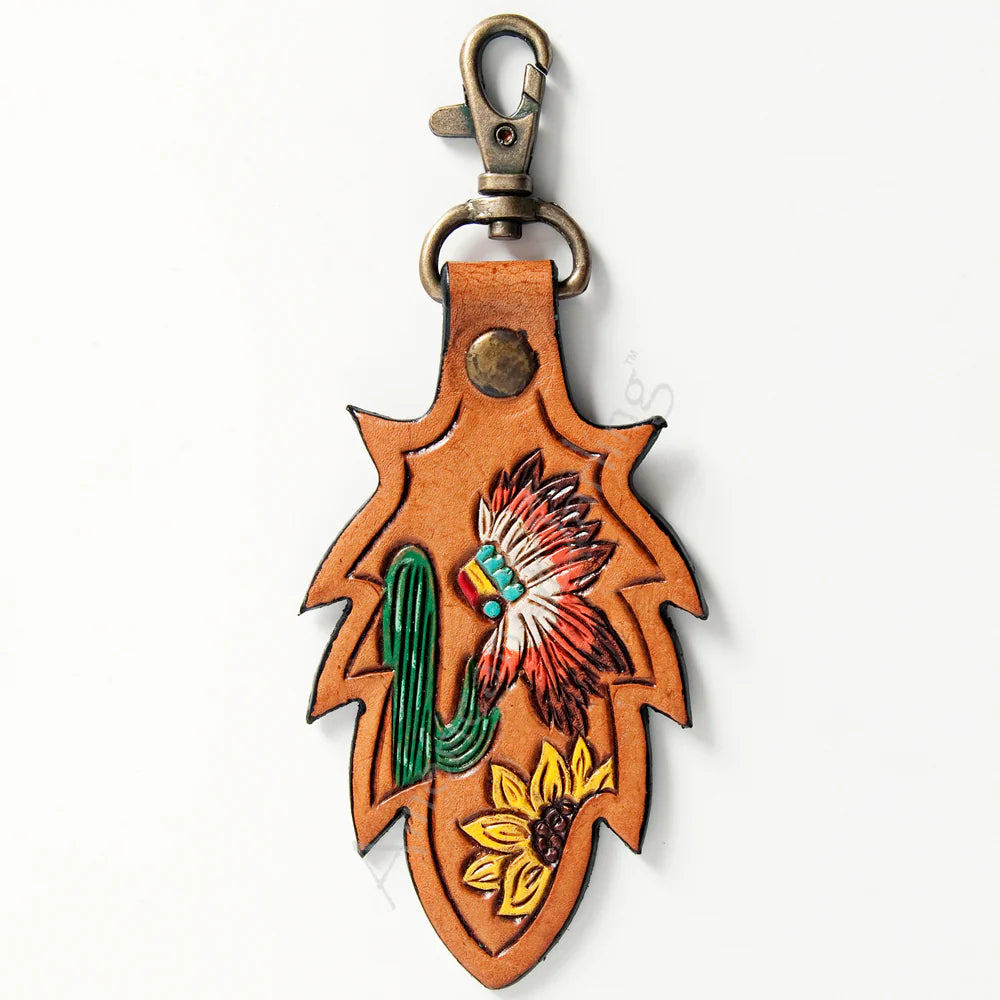 American Darling Hand Tooled Leather Keychains