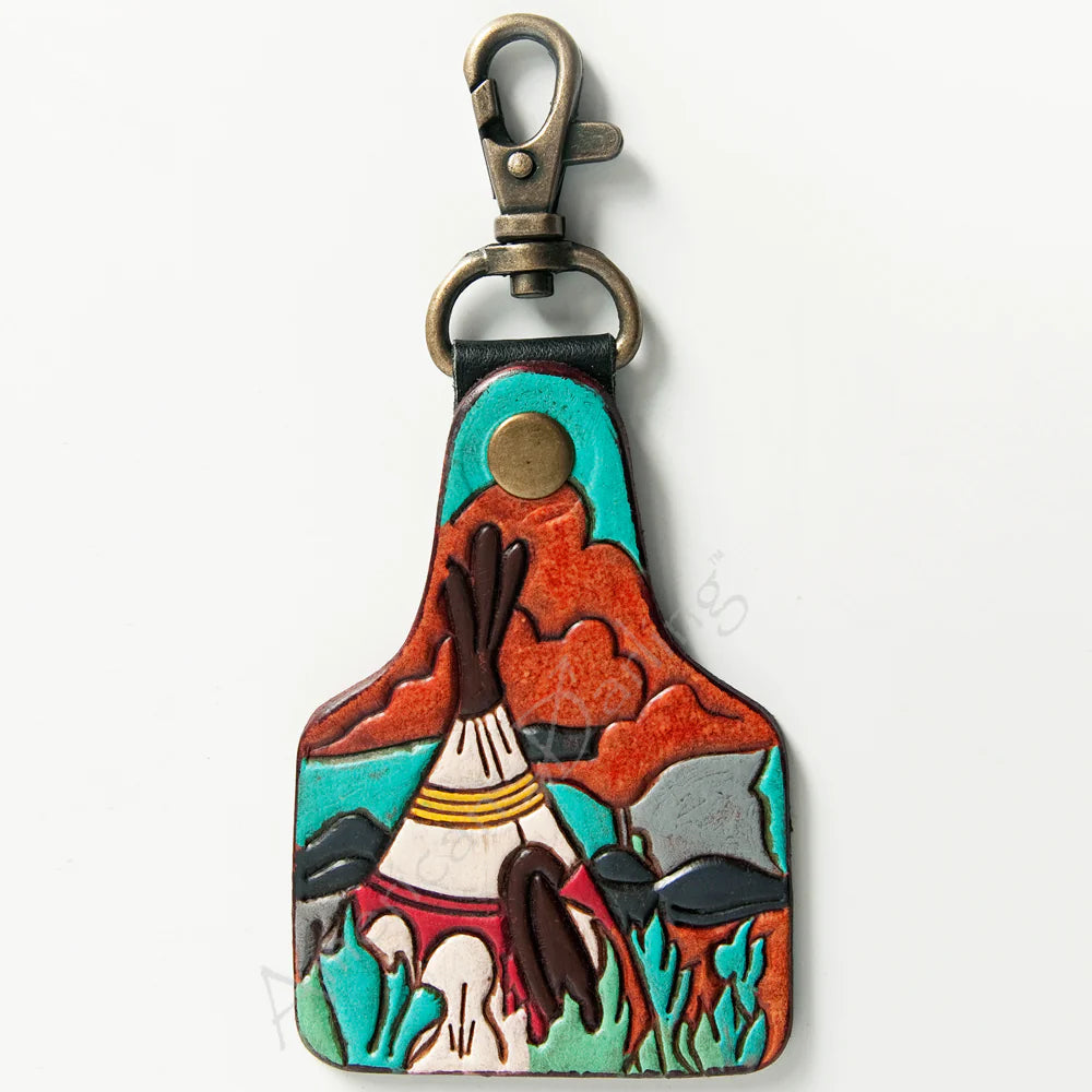 American Darling Hand Tooled Leather Keychains