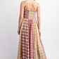 Mixed Patterned Checkered Midi Dress (Mint)