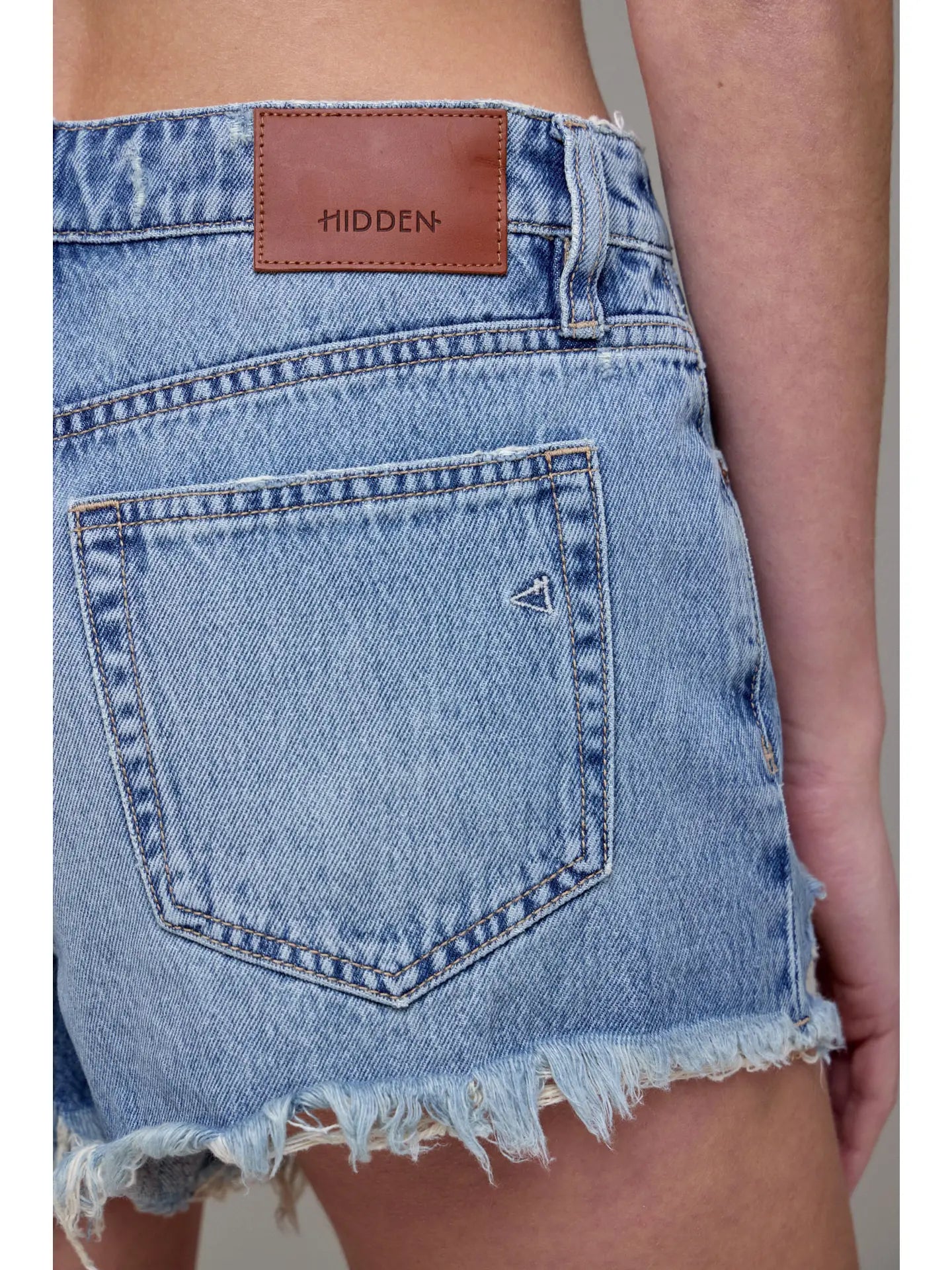 Medium Wash Classic 3" Heavily Frayed Shorts