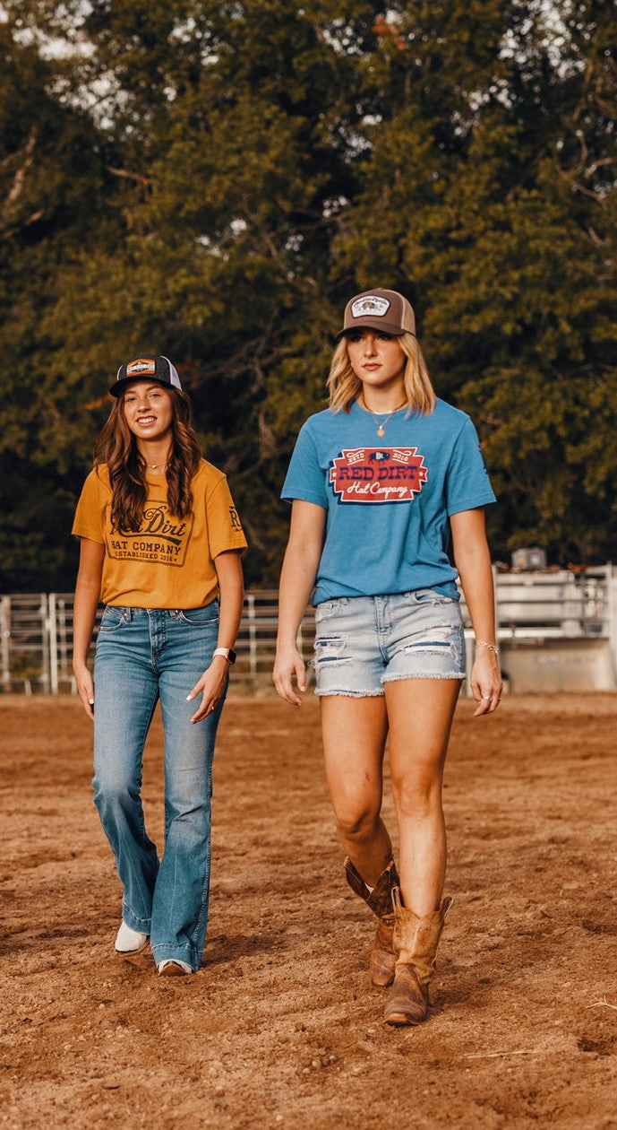 Red Dirt Hat Co. - Triple Square Short Sleeve Shirt - Royal Blue