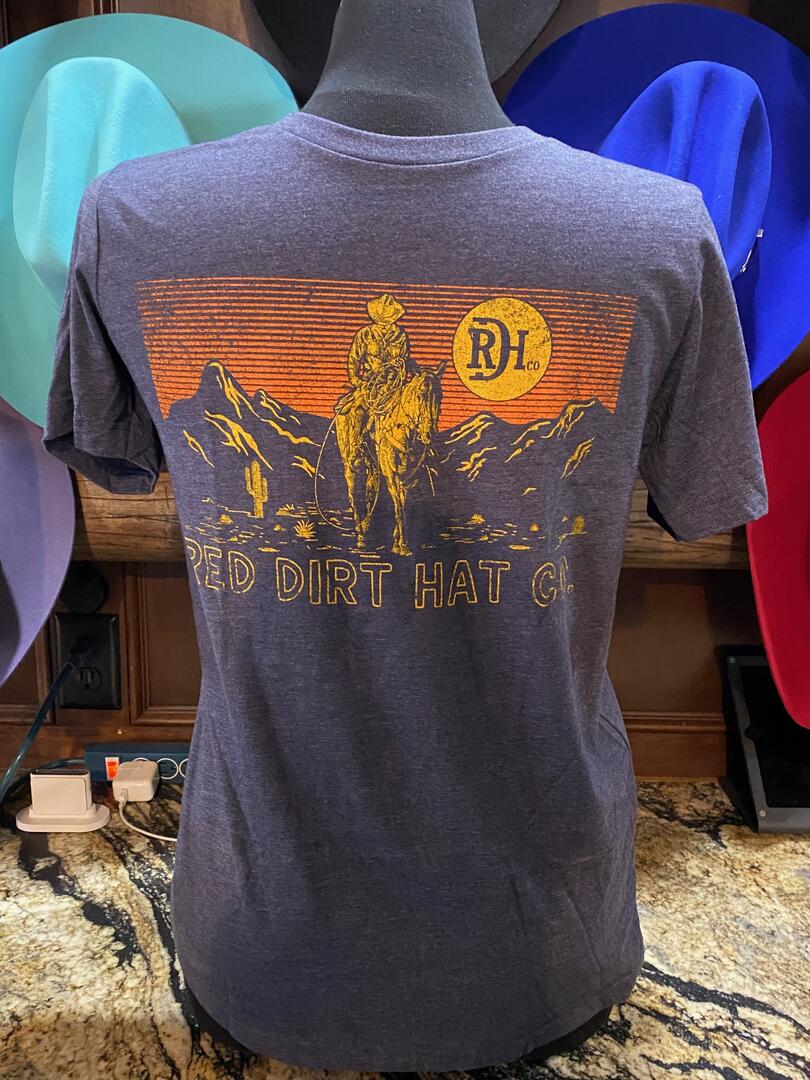 Red Dirt Hat Co. - Home on the Range Short Sleeve Graphic Shirt - Heather Navy
