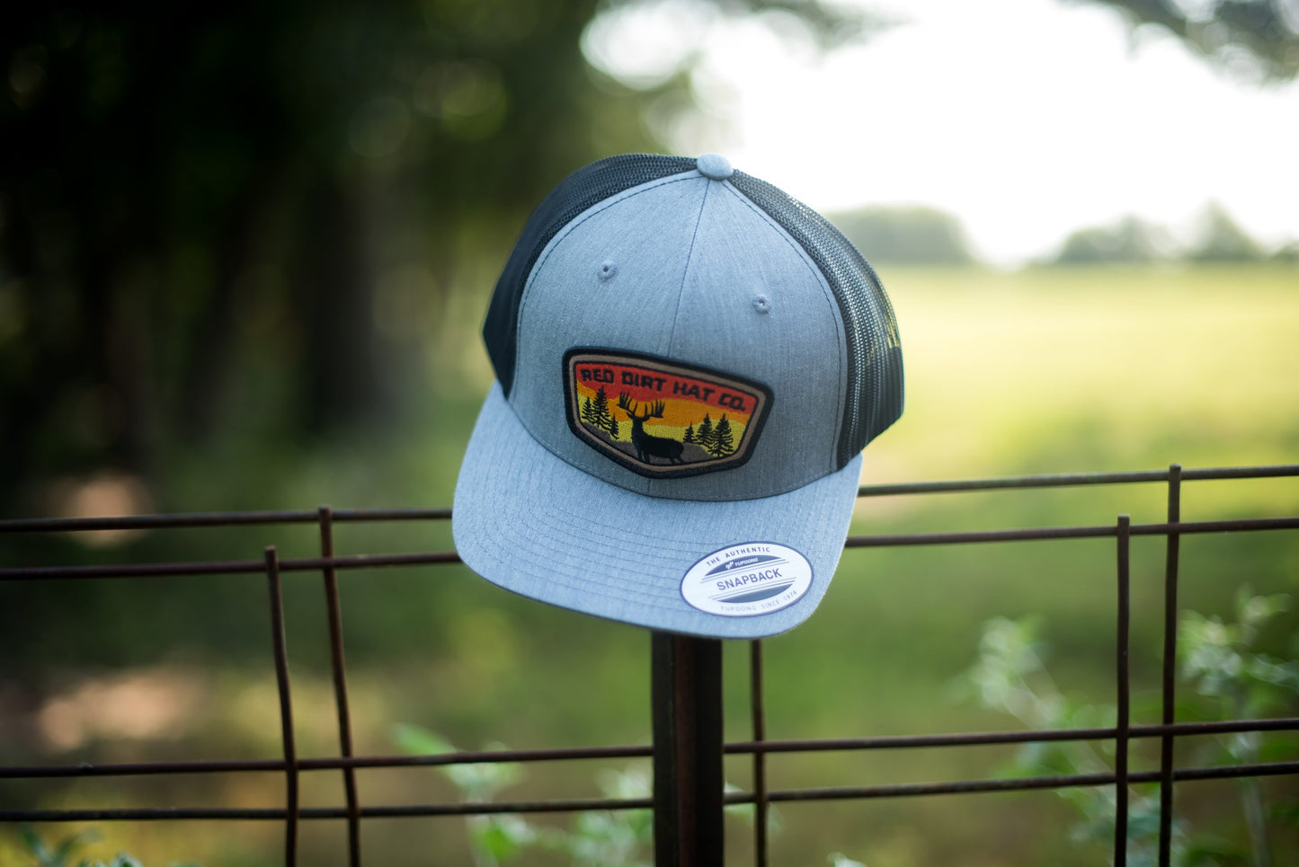 Red Dirt Hat Co. - Buck Outdoor Patch - Grey/Blk