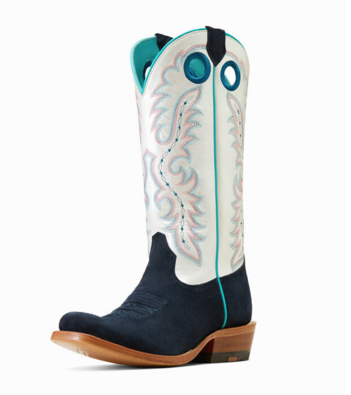 ARIAT WOMEN'S FUTURITY BOON WESTERN BOOTS | POLO BLUE ROUGHOUT / PEARLY WHITE #10046889