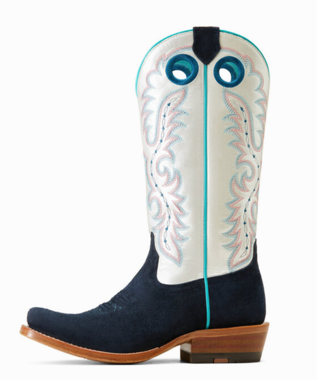 ARIAT WOMEN'S FUTURITY BOON WESTERN BOOTS | POLO BLUE ROUGHOUT / PEARLY WHITE #10046889