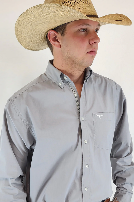 Drover Signature Series - Bandit - Solid Charcoal Gray, Option Cuff, Classic Fit Shirt D108