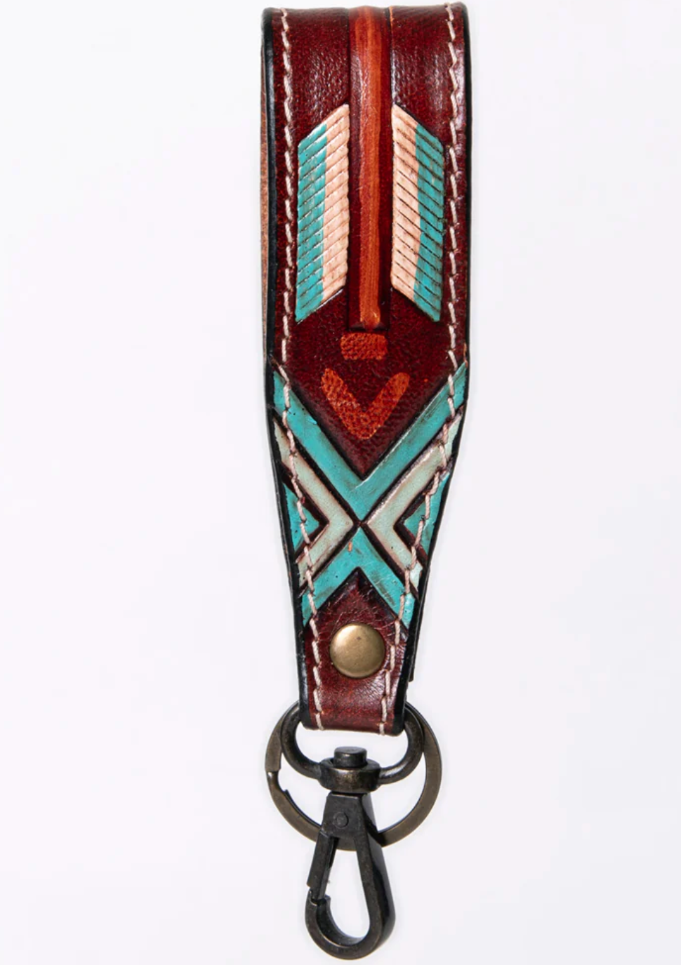 American Darling Tooled Leather Wristlet Keychain