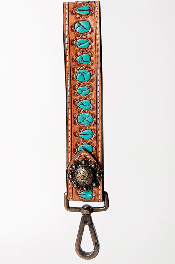 American Darling Tooled Leather Wristlet Keychain