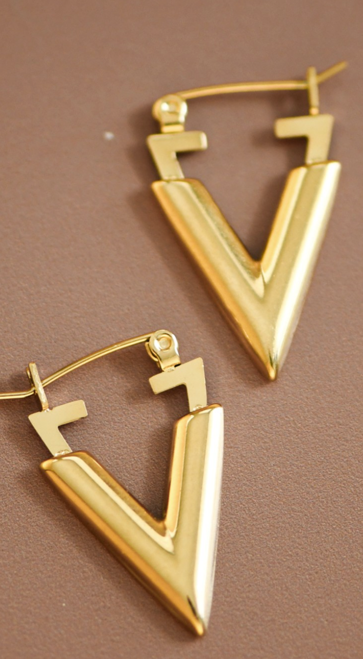 V Hoop Earrings