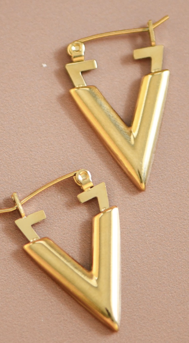 V Hoop Earrings
