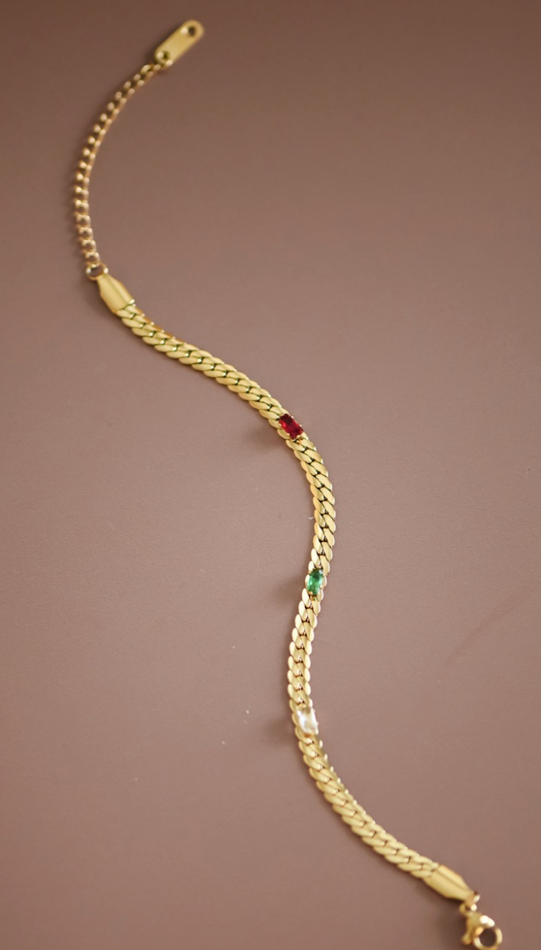 Stone & Chain Bracelet