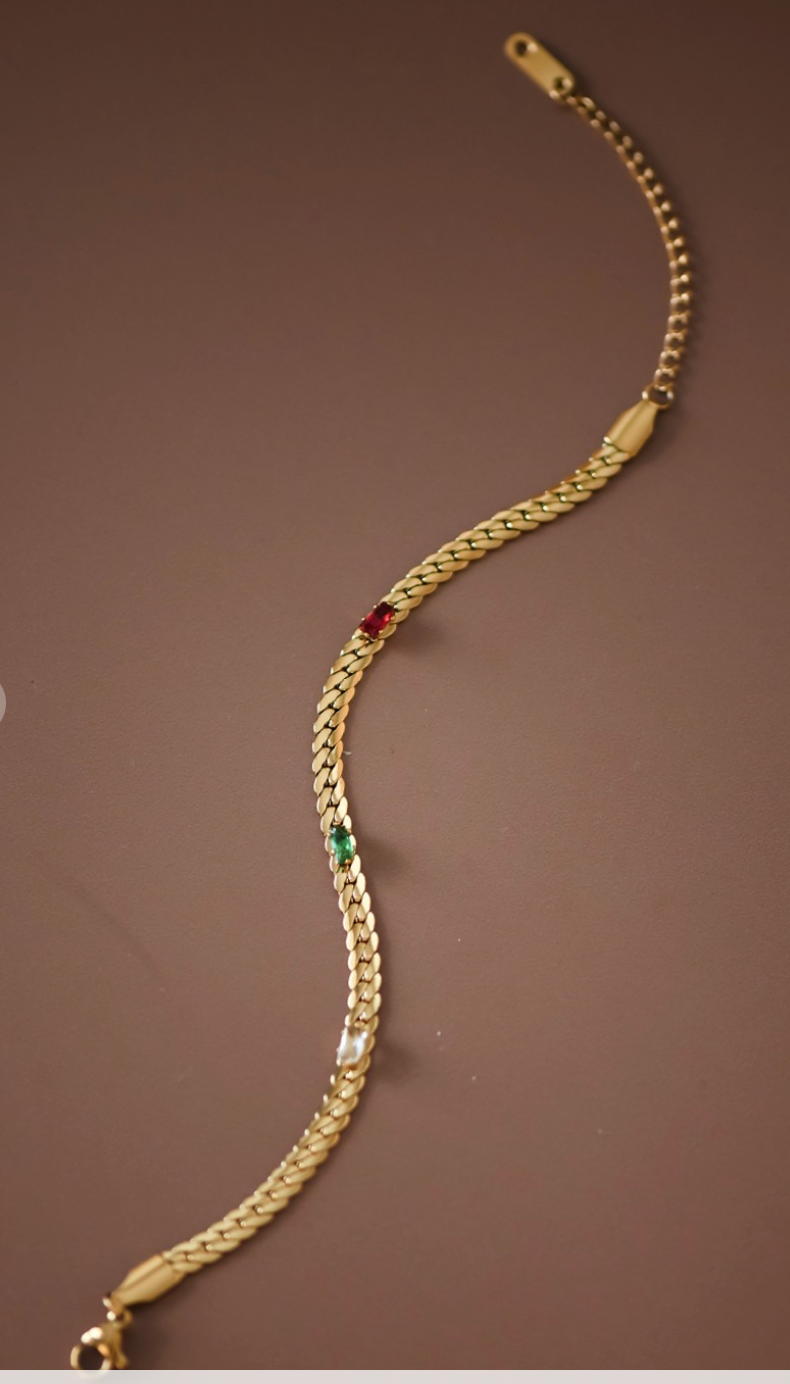 Stone & Chain Bracelet
