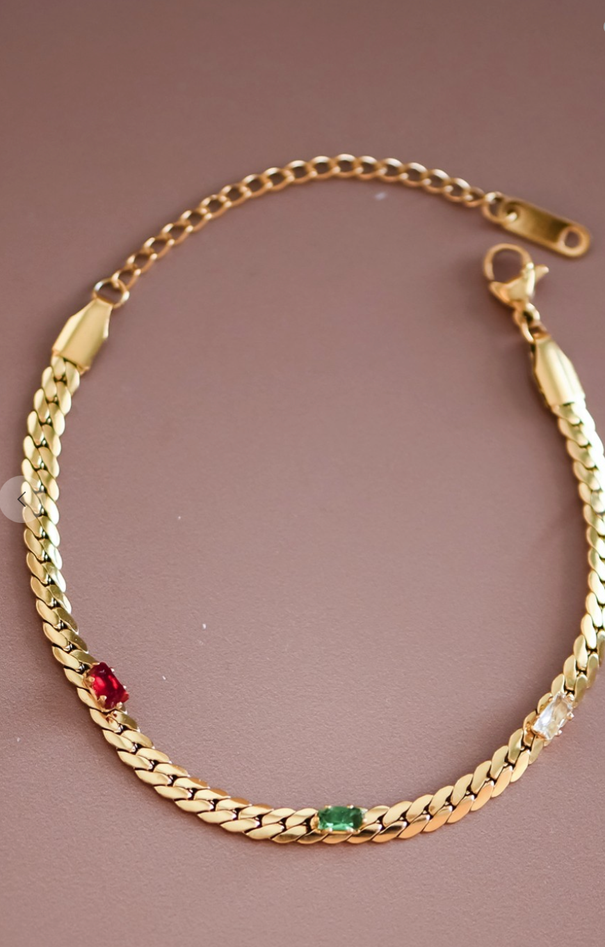 Stone & Chain Bracelet