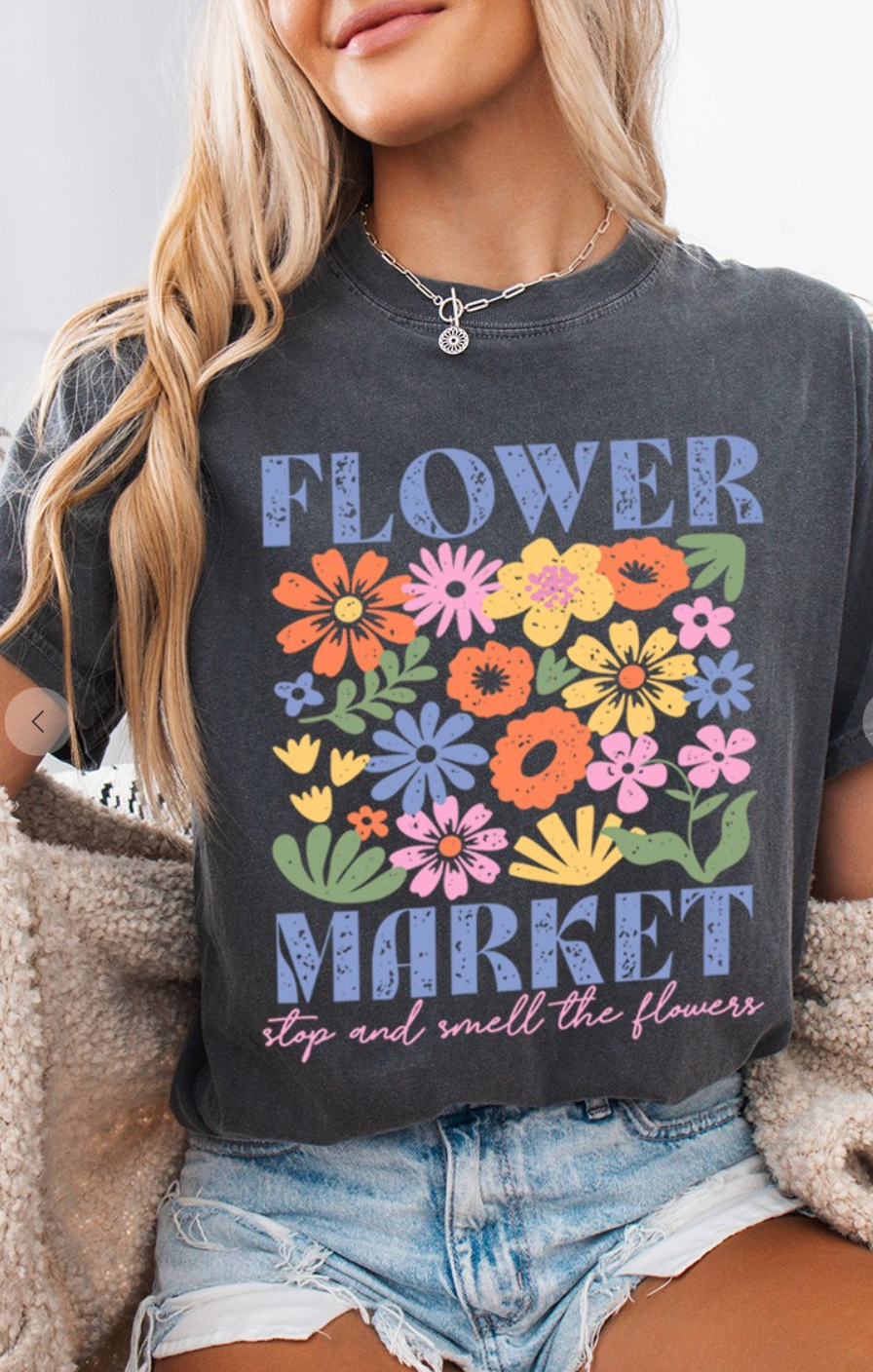 Flower Market Graphic Comfort Colors Tee