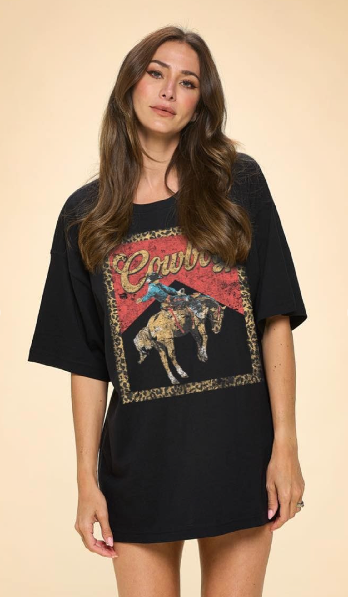 Vintage Cowboy Leopard Frame Graphic Tee