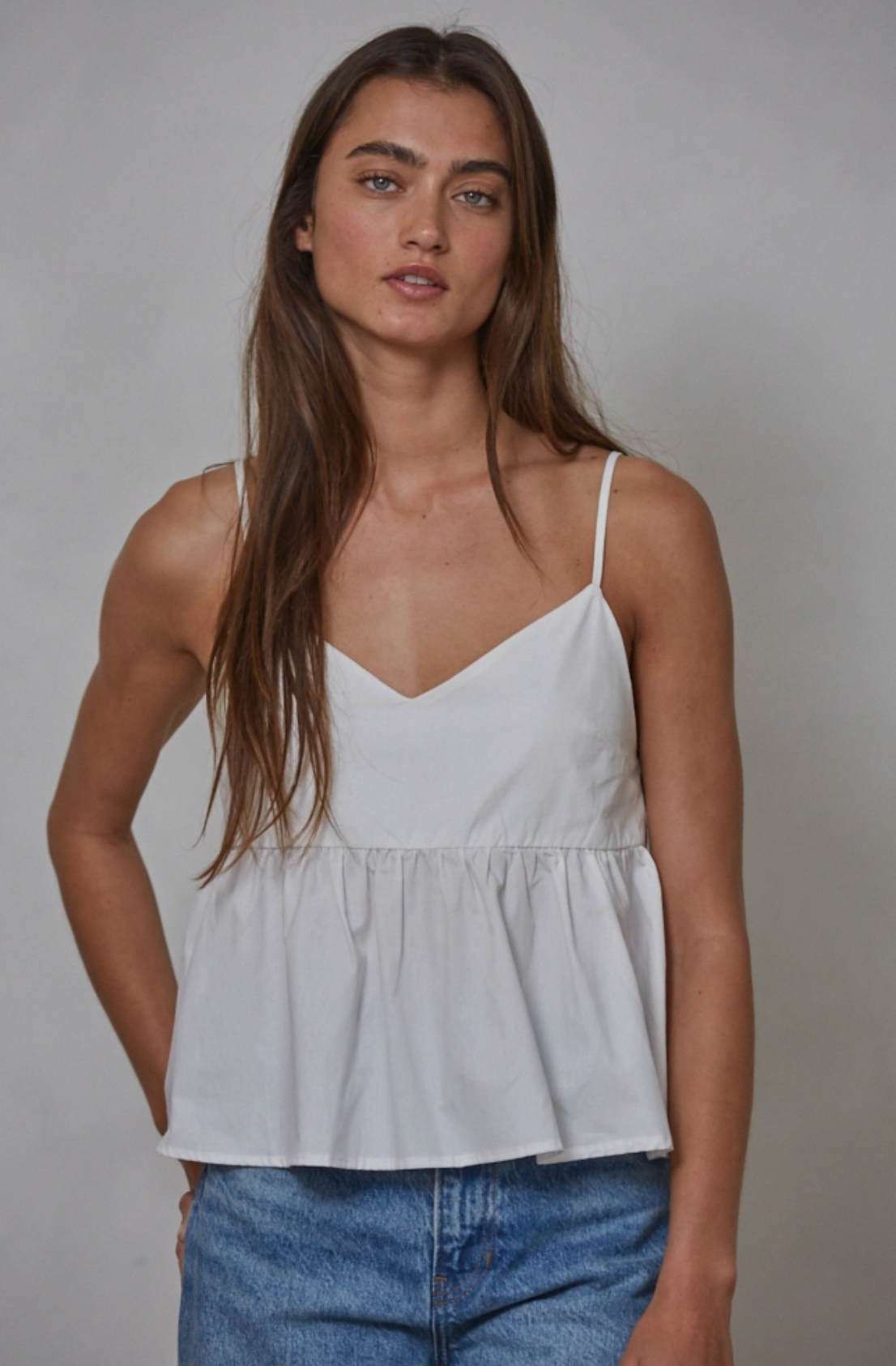 White Babydoll Cami Top