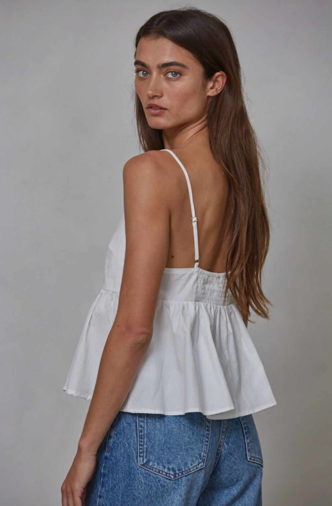White Babydoll Cami Top