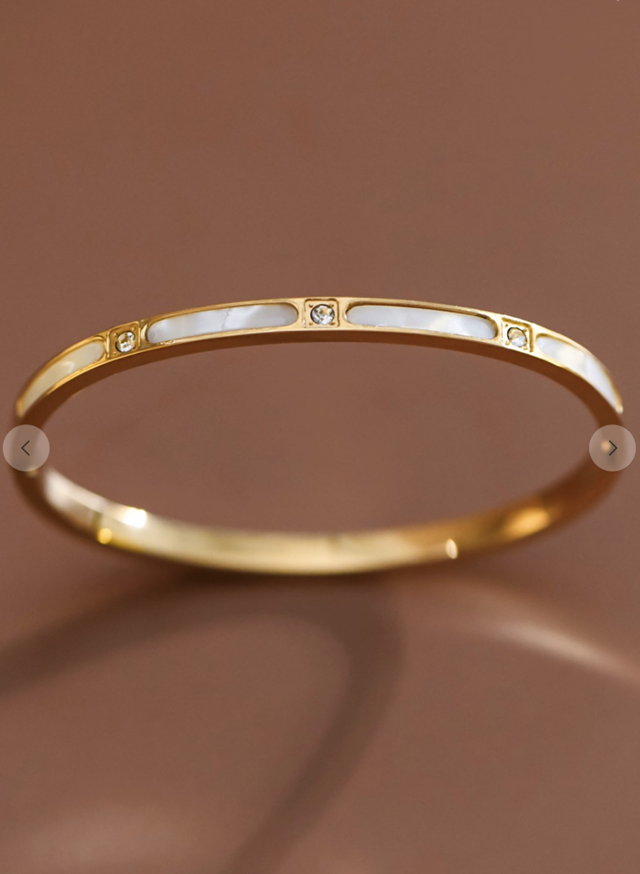 Golden Pearl Diamond Bangle