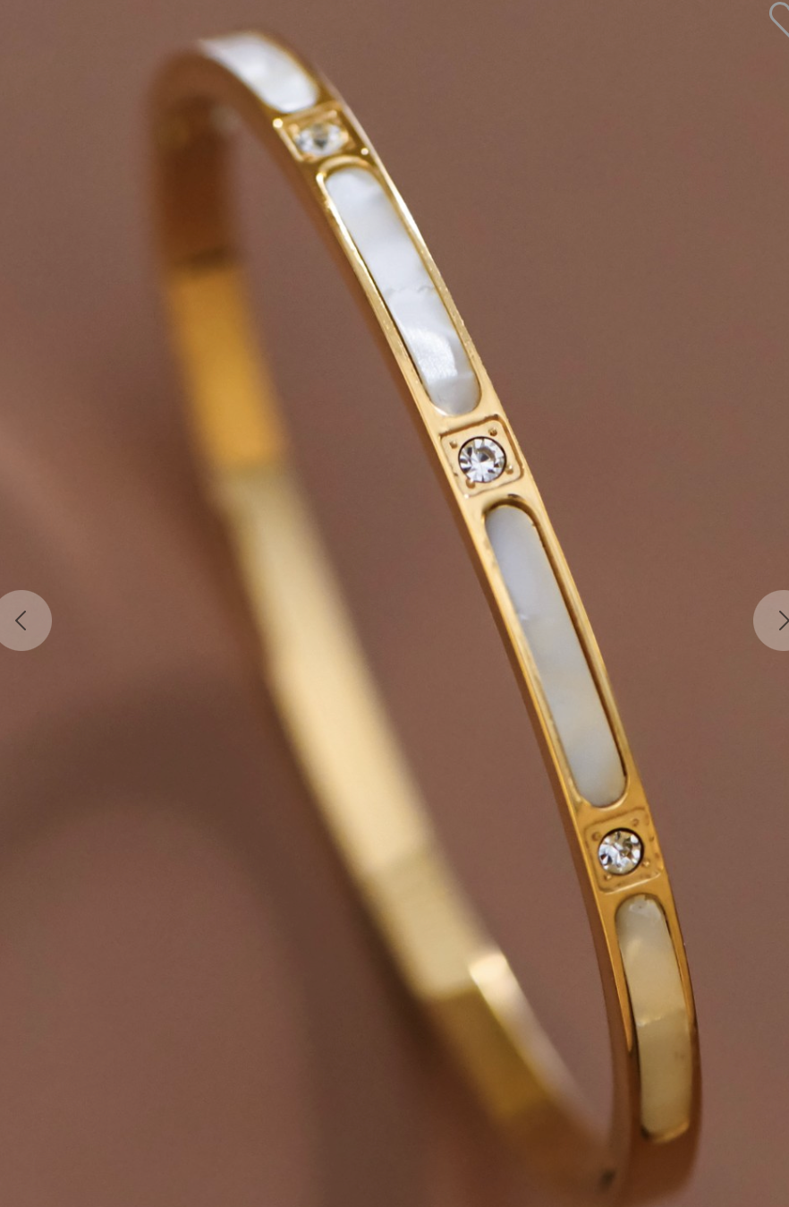 Golden Pearl Diamond Bangle