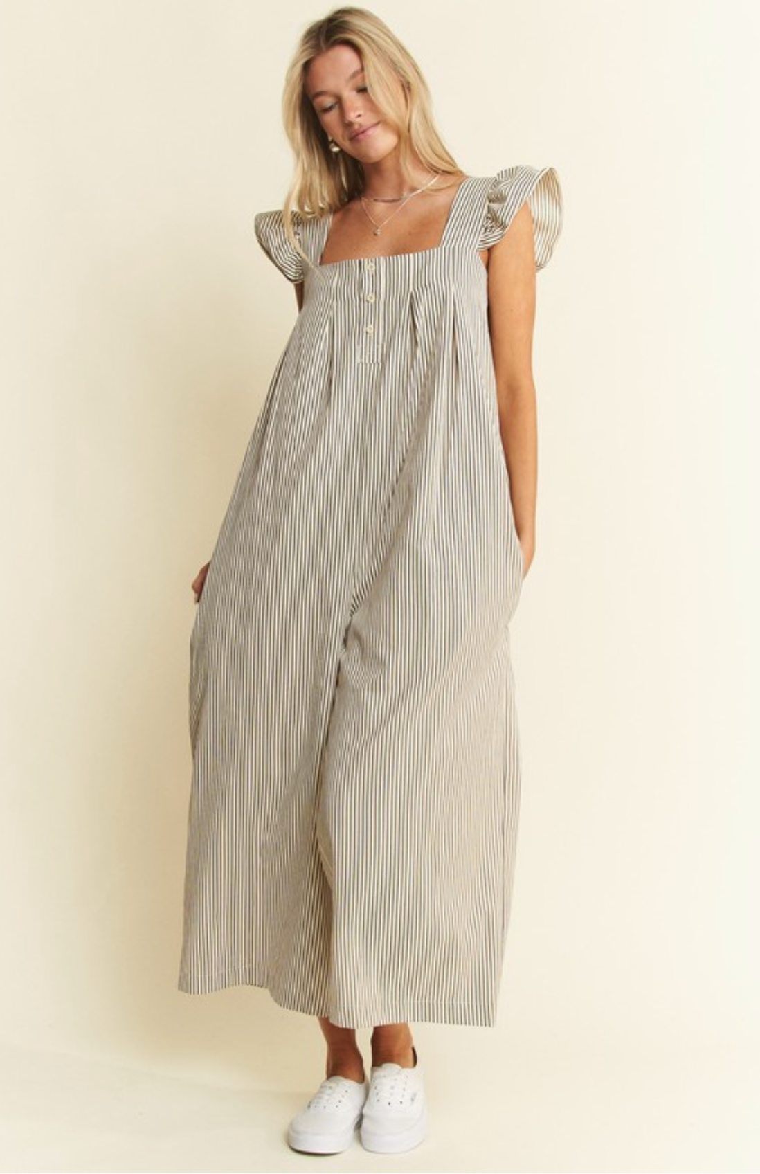Doll Babe Stripe Sleeveless Jumpsuit