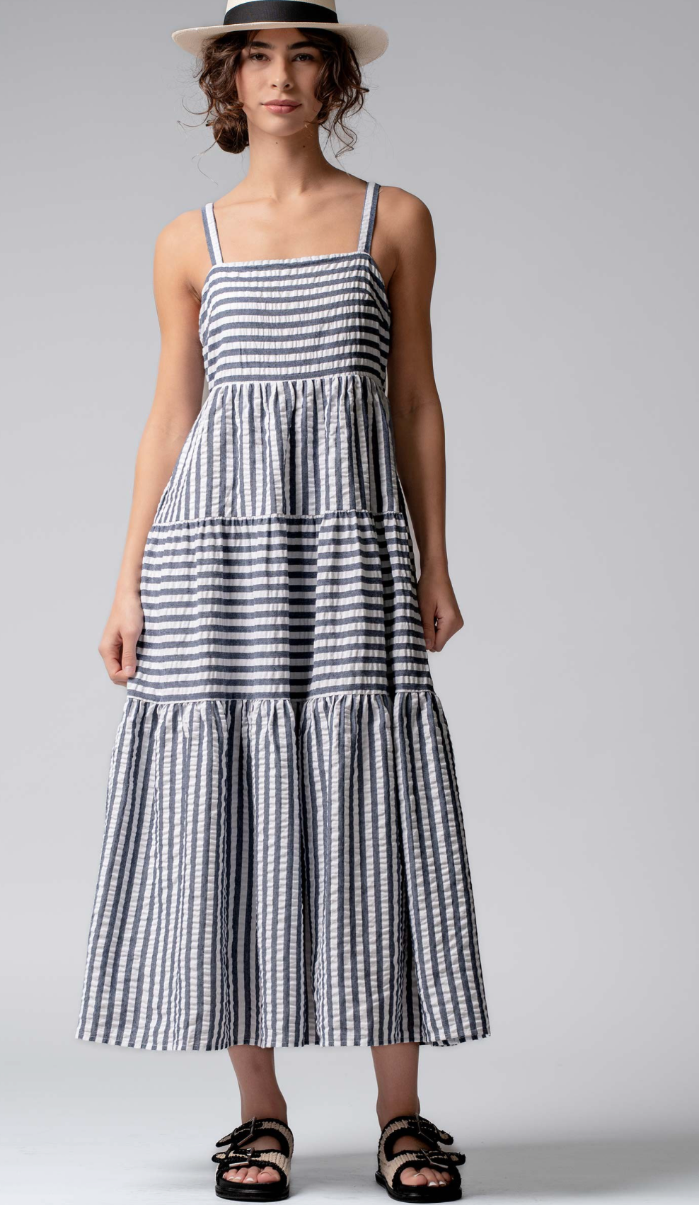 Striped Tiered Maxi Dress