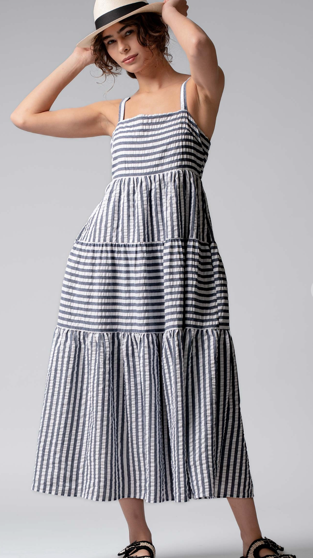 Striped Tiered Maxi Dress