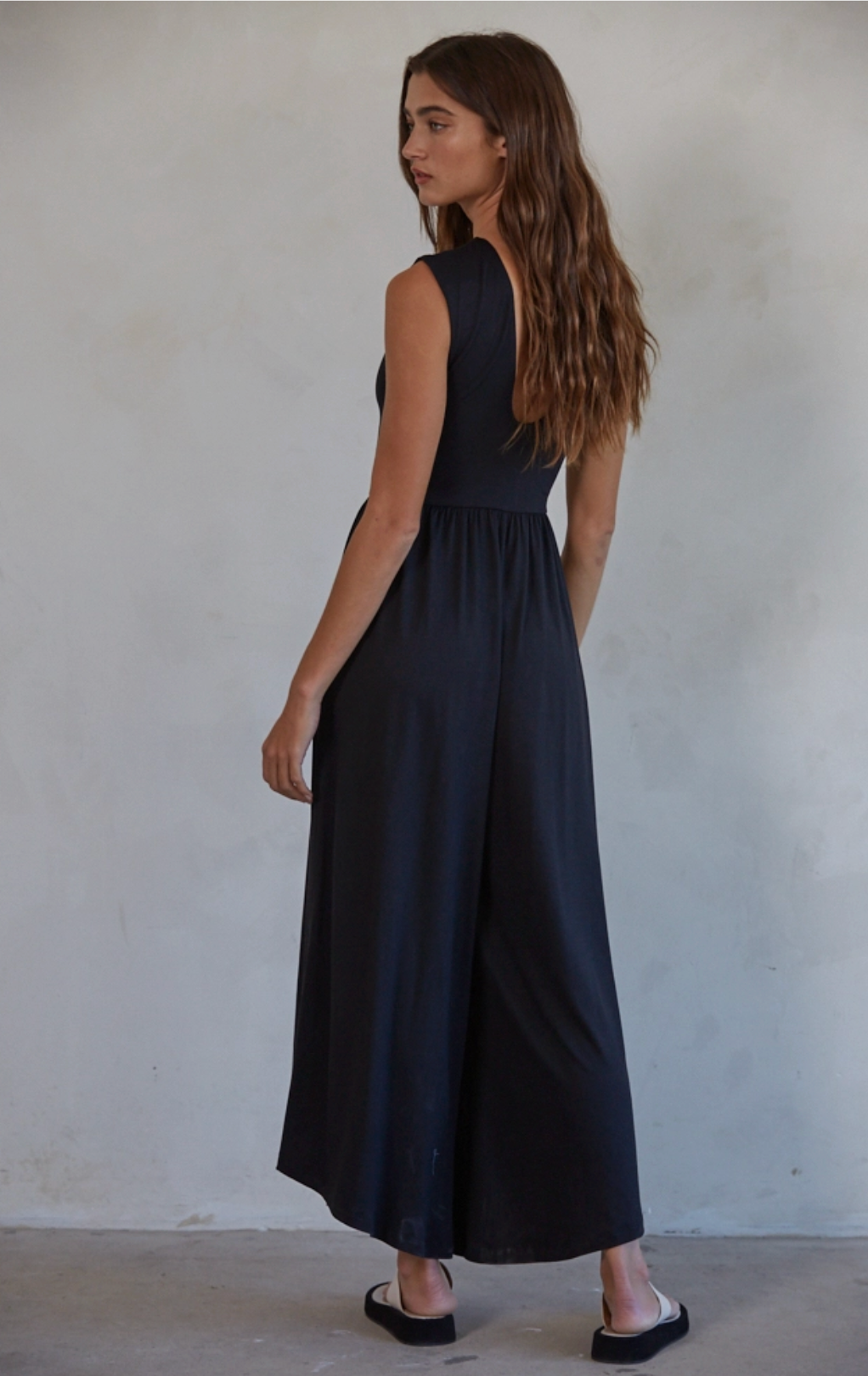 Sleeveless Open Back Wide Leg Jumpsuit
