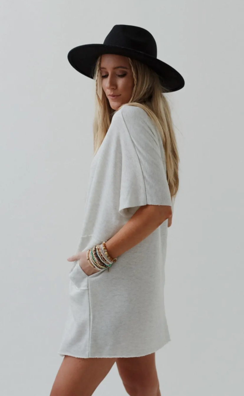 Laid Back Luxe Dress - Light Heather Gray