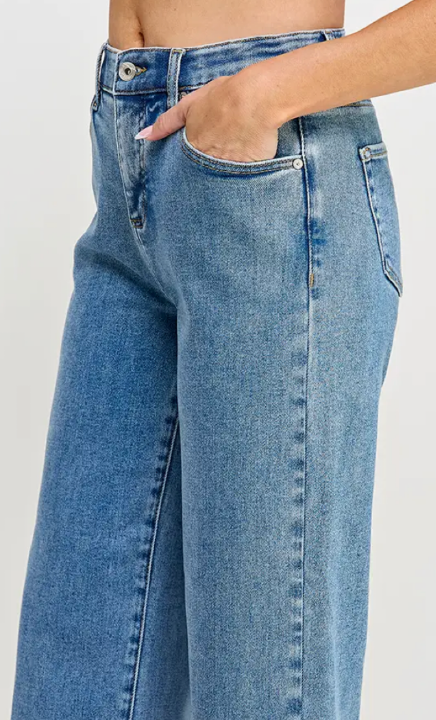 Plus High Rise Tummy Control Crop Wide Leg