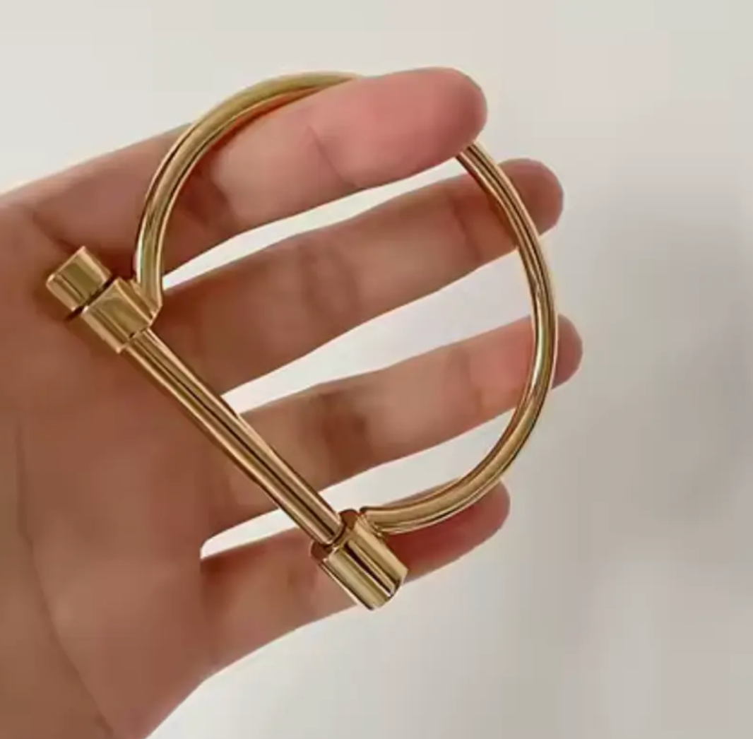 Horse Bit Cuff Bracelet- Bangle Cuff Stainless Steel- Screw