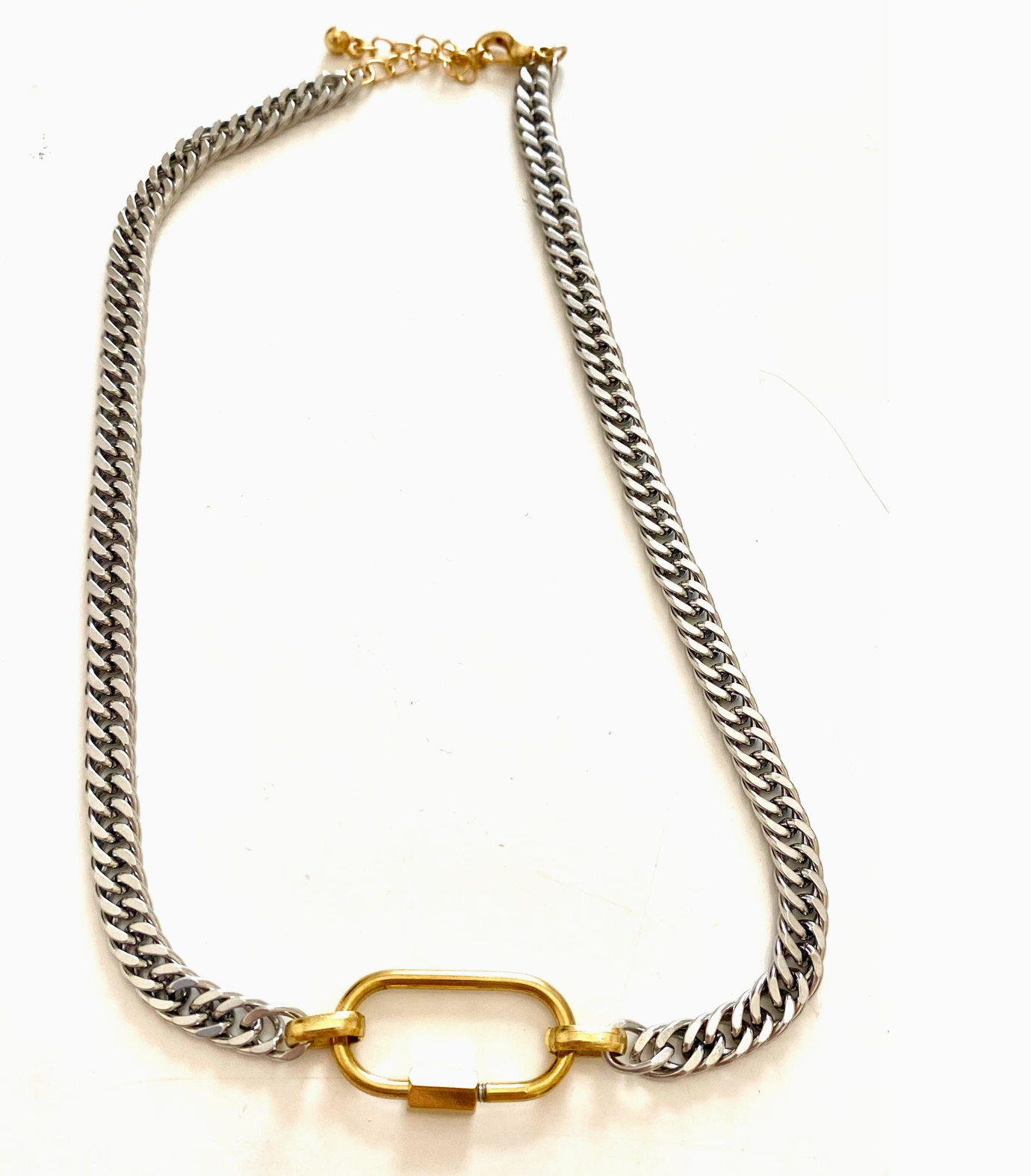 Carabiner Charm Amulet Necklace- Steel Waterproof- 5 Charms