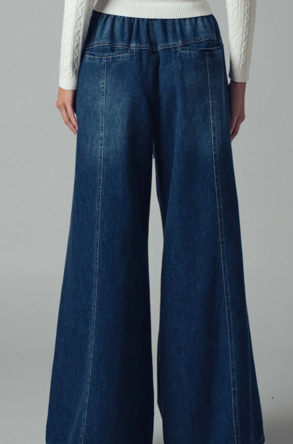 Relaxed Wide Leg Drawstring Western Pants