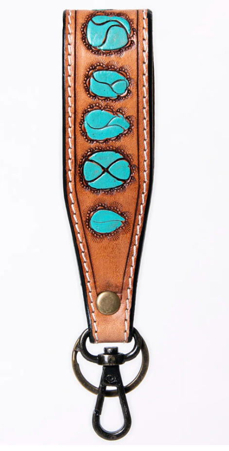 American Darling Tooled Leather Wristlet Keychain