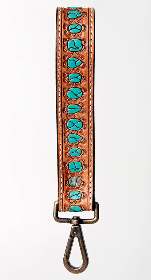 American Darling Tooled Leather Wristlet Keychain