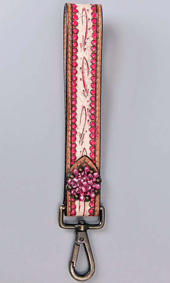 American Darling Tooled Leather Wristlet Keychain