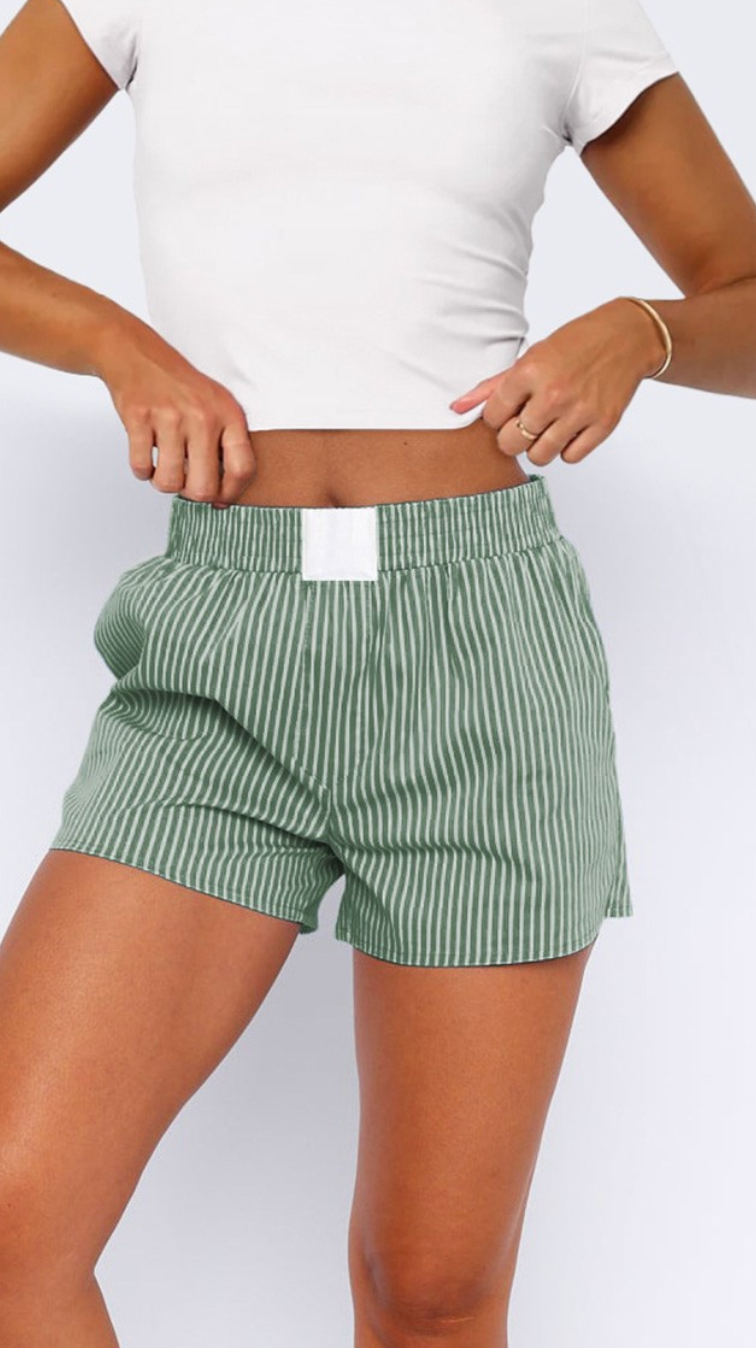 Green Striped Boxer Short
