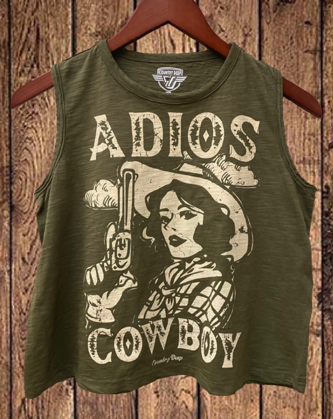 Adios Cowboy Muscle Crop Top