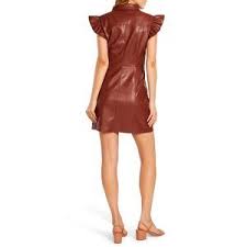 Ruby (crimson faux leather mini dress)