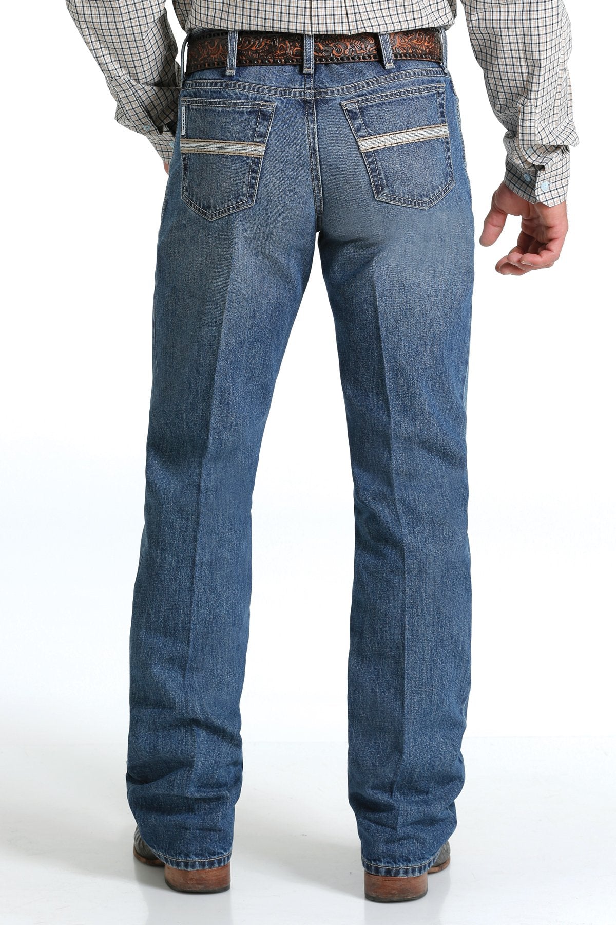 Cinch White Label ArenaFlex- Men's Relaxed Fit - Medium Stonewash Denim Jeans - MB92834054