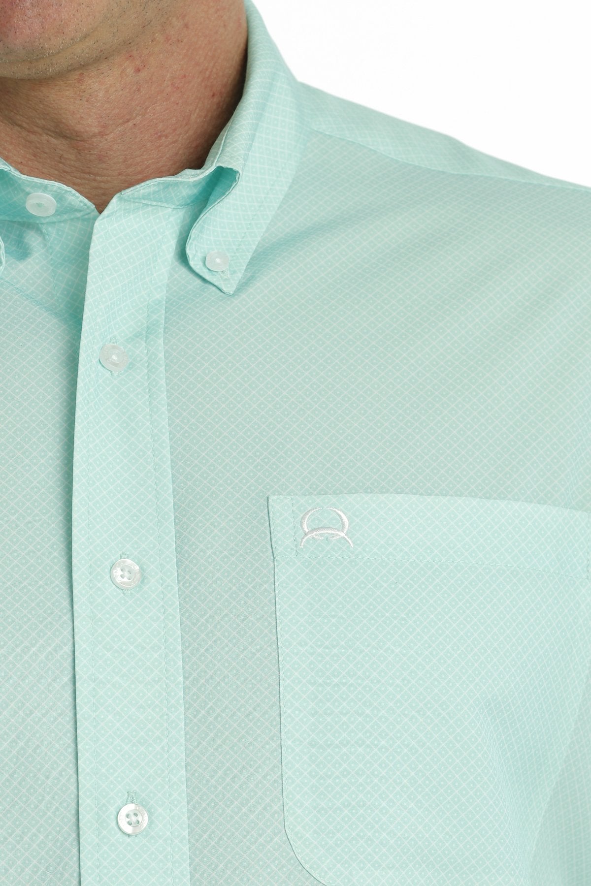 MEN'S CINCH SHORT SLEEVE ARENAFLEX BUTTON-DOWN SHIRT - MINT
