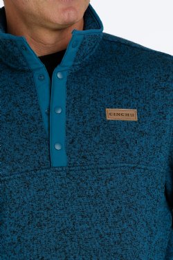 CINCH MEN'S 1/4 ZIP PULLOVER SWEATER - TEAL