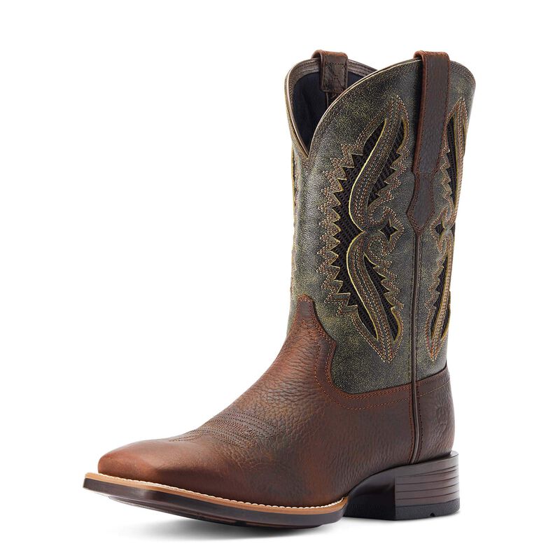 ARIAT MEN’S ROWDER VENTTEK 360 WESTERN BOOTS | Rowdy Rust / Forest Green