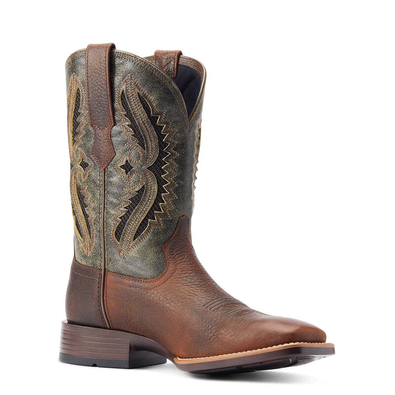 ARIAT MEN’S ROWDER VENTTEK 360 WESTERN BOOTS | Rowdy Rust / Forest Green