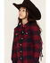 NAVY & PLAID SHIRT JACKET FRINGE