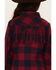 NAVY & PLAID SHIRT JACKET FRINGE