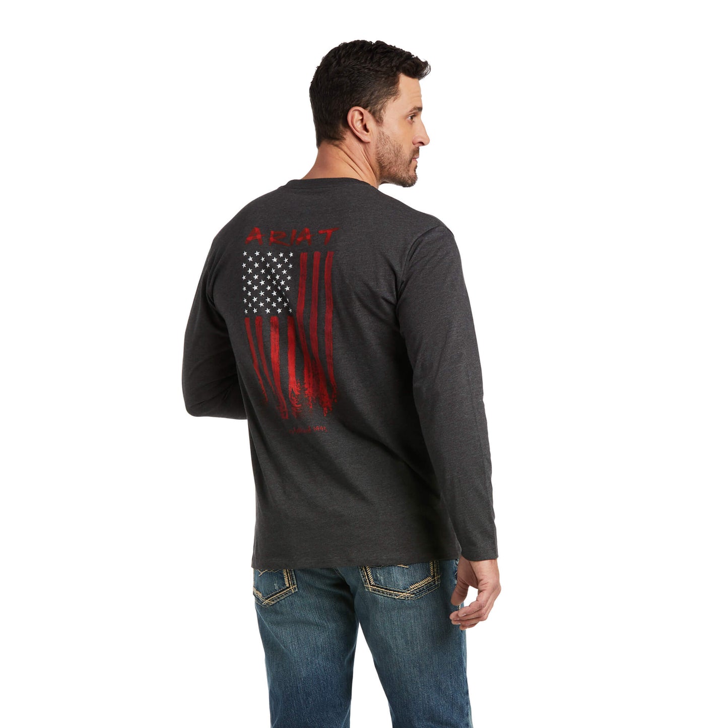 Ariat Mens American Flag Long Sleeve Graphic T-Shirt