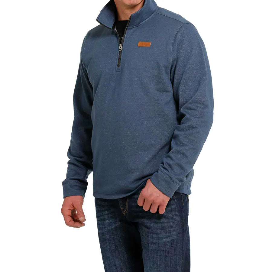 CINCH MEN'S SWEATER KNIT 1/4 ZIP PULLOVER - BLUE