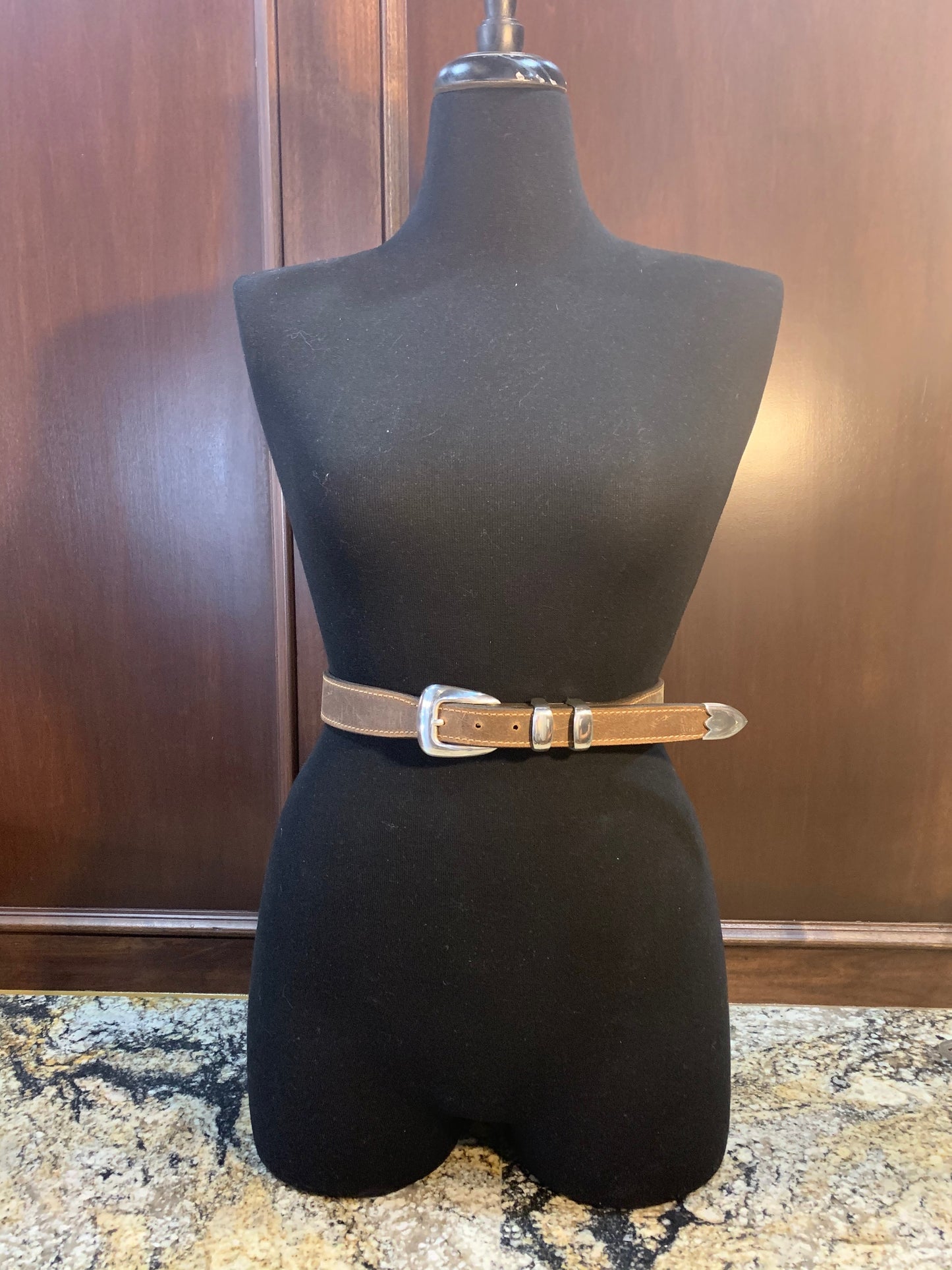 1-1/4" Brown Comanche Belt w/ Buckle Set
