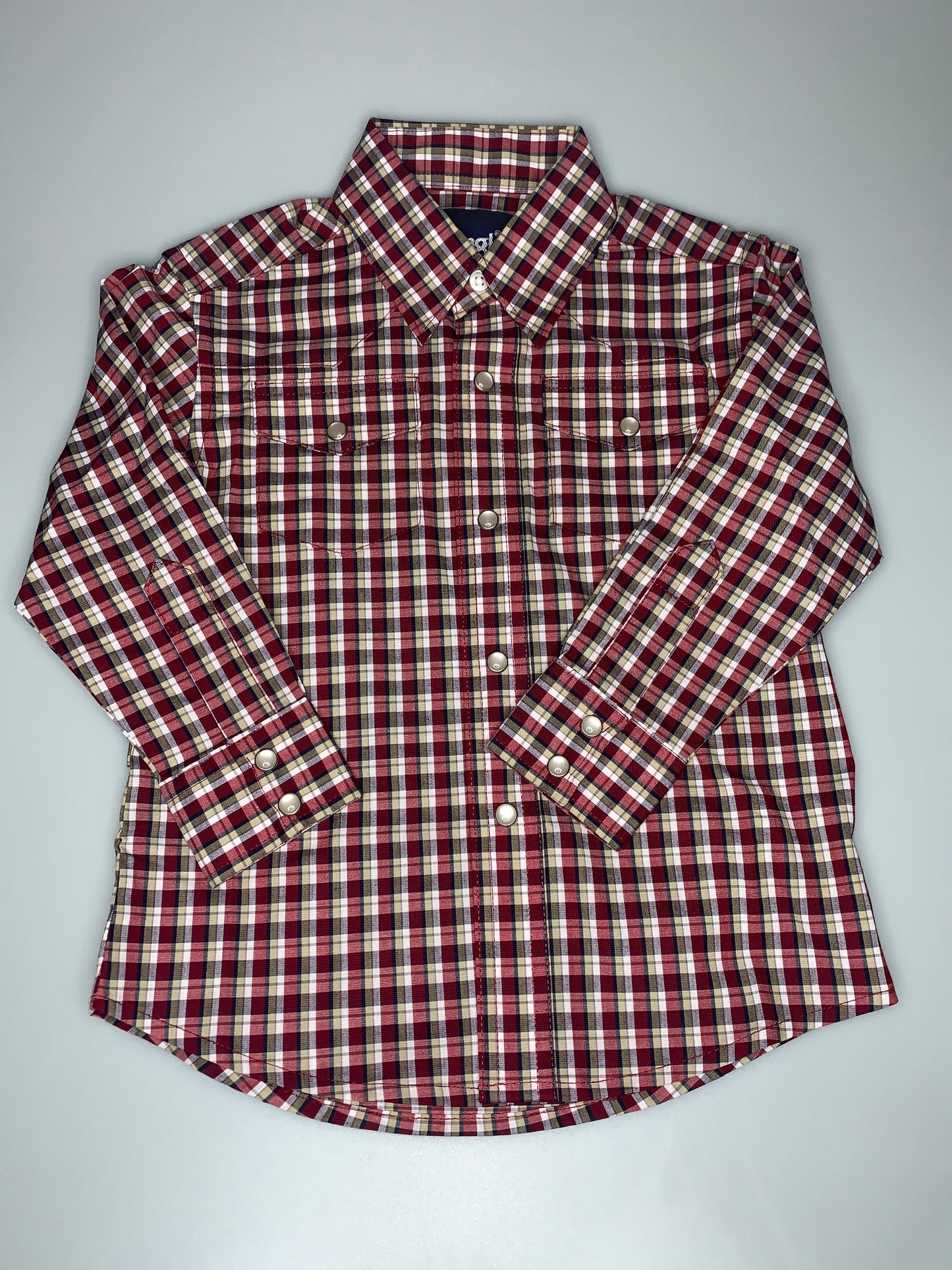 BOY'S RED PLAID WRINKLE RESIST SHIRT