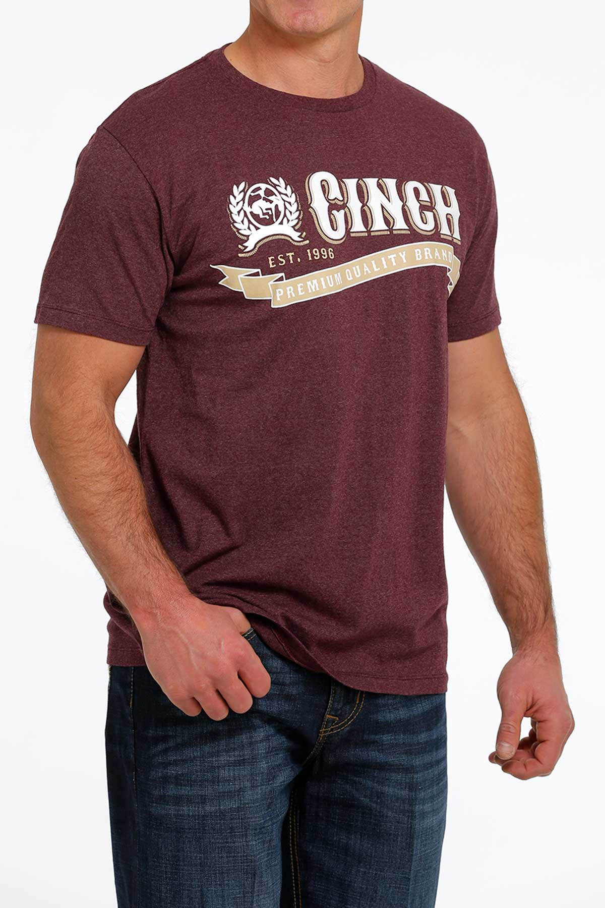 HEATHER BURGUNDY 'PREMIUM QUALITY' MEN'S T-SHIRT